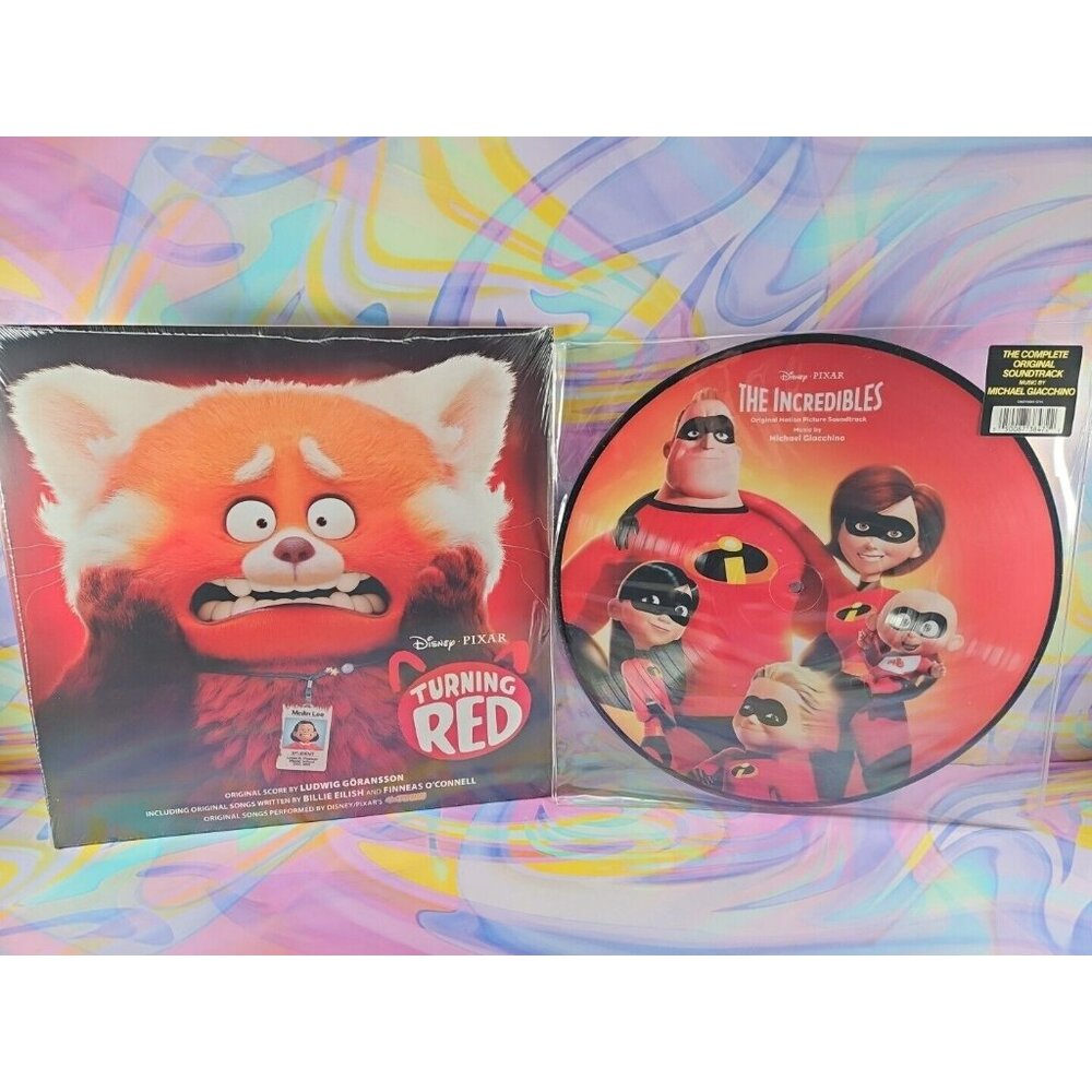 Lot of 2 Disney Soundtrack Records (New): Turning Red, The Incredibles